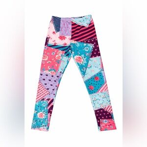 NEW Lipstik Fun Full Length Girls leggings Turquoise & Pink sz 5 7 Only 2 left